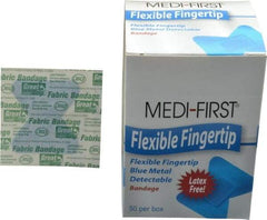 Medique - Fingertip Bandage Self-Adhesive Bandage - Blue, Woven Fabric Bandage, Metal Detectable - Caliber Tooling