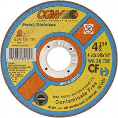 Camel Grinding Wheels - 9" 36 Grit Aluminum Oxide Cutoff Wheel - 1/16" Thick, 7/8" Arbor, 6,600 Max RPM - Caliber Tooling