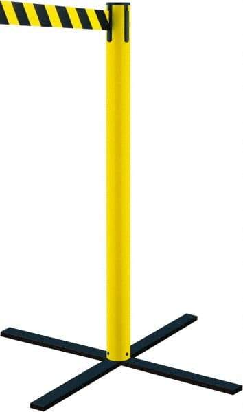 Tensator - 38" High Aluminum Pedestrian Stowaway Post - 7-1/2' Long Rope - Caliber Tooling