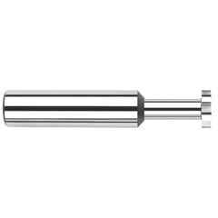 Woodruff Keyseat Cutter: 0.093″ Cut Dia, 0.062″ Cut Width, 1/8″ Shank Dia, Straight Tooth 1-1/2″ OAL, 4 Teeth, Solid Carbide