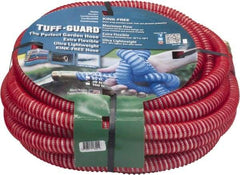 JGB Enterprises - 50' Long Garden Hose - 5/8" Diam, 5/8" GHT, Polypropylene, 100 psi, Hot Water Compatible, All Season, Red - Caliber Tooling