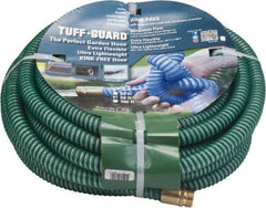 JGB Enterprises - 50' Long Garden Hose - 5/8" Diam, 5/8" GHT, Polypropylene, 100 psi, Hot Water Compatible, All Season, Green - Caliber Tooling