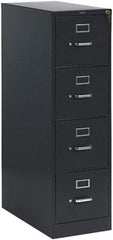 Hon - 15" Wide x 52" High x 26-1/2" Deep, 4 Drawer Vertical File with Lock - Steel, Charcoal - Caliber Tooling