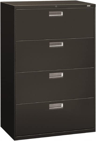 Hon - 36" Wide x 53-1/4" High x 19-1/4" Deep, 4 Drawer Lateral File - Steel, Charcoal - Caliber Tooling