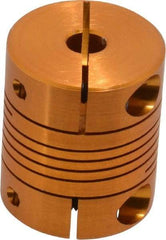 Lovejoy - 3/16" Max Bore Diam, Flexible Clamp Hub Coupling - 3/4" OD, 0.9" OAL, Anodized Aluminum - Caliber Tooling