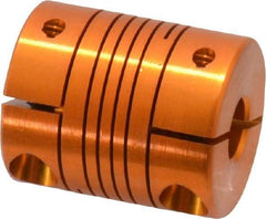 Lovejoy - 1/4" Max Bore Diam, Flexible Clamp Hub Coupling - 3/4" OD, 0.9" OAL, Anodized Aluminum - Caliber Tooling