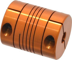 Lovejoy - 3/8" Max Bore Diam, Flexible Clamp Hub Coupling - 1" OD, 1-1/4" OAL, Anodized Aluminum - Caliber Tooling