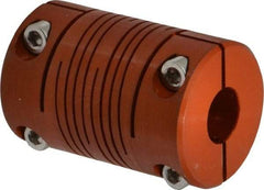 Lovejoy - 1/2" Max Bore Diam, Flexible Clamp Hub Coupling - 1" OD, 1-1/2" OAL, Anodized Aluminum - Caliber Tooling