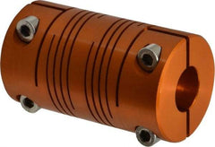 Lovejoy - 3/4" Max Bore Diam, Flexible Clamp Hub Coupling - 1-1/2" OD, 2.63" OAL, Anodized Aluminum - Caliber Tooling