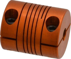 Lovejoy - 3/16" Max Bore Diam, Flexible Clamp Hub Coupling - 3/4" OD, 0.9" OAL, Anodized Aluminum - Caliber Tooling