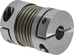 Lovejoy - 1/4" Max Bore Diam, Flexible Bellows Clamp Coupling - 0.984" OD, 1.023" OAL, Aluminum Hub with Stainless Steel Bellows - Caliber Tooling