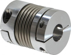 Lovejoy - 1/2" Max Bore Diam, Flexible Bellows Clamp Coupling - 1.28" OD, 1.614" OAL, Aluminum Hub with Stainless Steel Bellows - Caliber Tooling