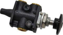 Norgren - 1/8" NPT Packed Spool Valve - Spring Activation, Button, Palm Black & 0.34 CV Rate - Caliber Tooling