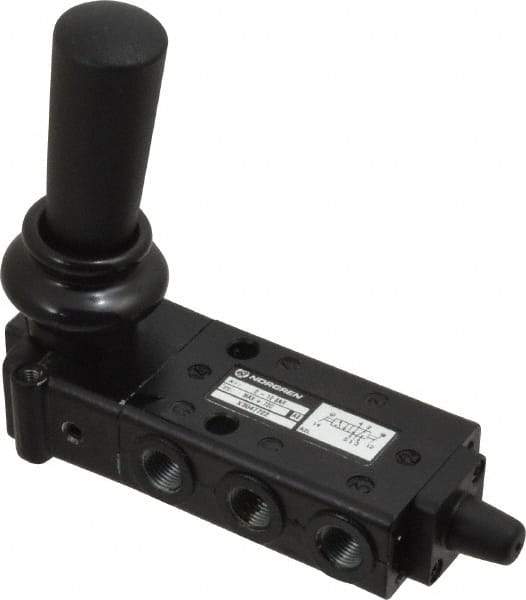 Norgren - 1/8" NPT Packed Spool Valve - Lever Type, Lever Activation & 0.34 CV Rate - Caliber Tooling