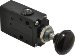 Norgren - 1/4" NPT Packed Spool Valve - Button Type, Spring Activation & 0.98 CV Rate - Caliber Tooling