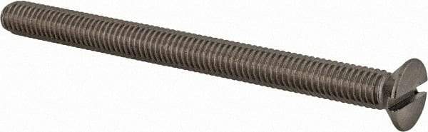 Value Collection - M6x1.00 Metric Coarse, 75mm OAL Slotted Drive Machine Screw - Flat Head, Grade 18-8 & A2 Stainless Steel, Uncoated, Without Washer - Caliber Tooling