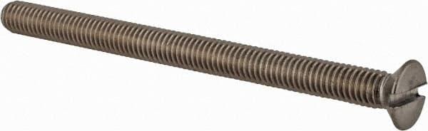 Value Collection - M6x1.00 Metric Coarse, 80mm OAL Slotted Drive Machine Screw - Flat Head, Grade 18-8 & A2 Stainless Steel, Uncoated, Without Washer - Caliber Tooling