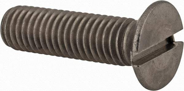 Value Collection - M8x1.25 Metric Coarse, 30mm OAL Slotted Drive Machine Screw - Flat Head, Grade 18-8 & A2 Stainless Steel, Uncoated, Without Washer - Caliber Tooling