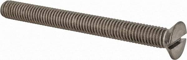 Value Collection - M8x1.25 Metric Coarse, 80mm OAL Slotted Drive Machine Screw - Flat Head, Grade 18-8 & A2 Stainless Steel, Uncoated, Without Washer - Caliber Tooling