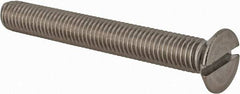 Value Collection - M10x1.50 Metric Coarse, 80mm OAL Slotted Drive Machine Screw - Flat Head, Grade 18-8 & A2 Stainless Steel, Uncoated, Without Washer - Caliber Tooling