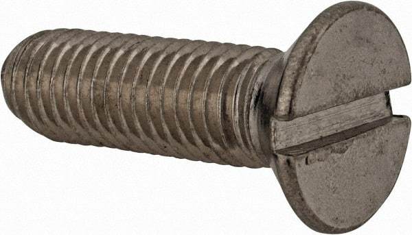 Value Collection - M12x1.75 Metric Coarse, 40mm OAL Slotted Drive Machine Screw - Flat Head, Grade 18-8 & A2 Stainless Steel, Uncoated, Without Washer - Caliber Tooling