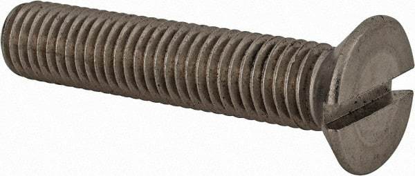 Value Collection - M12x1.75 Metric Coarse, 60mm OAL Slotted Drive Machine Screw - Flat Head, Grade 18-8 & A2 Stainless Steel, Uncoated, Without Washer - Caliber Tooling