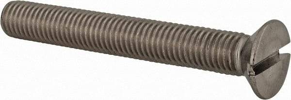 Value Collection - M12x1.75 Metric Coarse, 90mm OAL Slotted Drive Machine Screw - Flat Head, Grade 18-8 & A2 Stainless Steel, Uncoated, Without Washer - Caliber Tooling