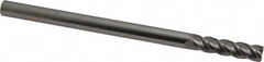 Accupro - 3/8", 1-1/2" LOC, 3/8" Shank Diam, 6" OAL, 4 Flute, Solid Carbide Square End Mill - Single End, Uncoated, Spiral Flute, 40° Helix, Centercutting, Right Hand Cut, Right Hand Flute - Caliber Tooling