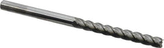 Accupro - 3/8", 3" LOC, 3/8" Shank Diam, 6" OAL, 4 Flute, Solid Carbide Square End Mill - Single End, Uncoated, Spiral Flute, 40° Helix, Centercutting, Right Hand Cut, Right Hand Flute - Caliber Tooling