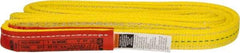 Lift-All - 4' Long x 1" Wide, 6,200 Lb Vertical Capacity, 2 Ply, Polyester Web Sling - 4,900 Lb Choker Capacity, Yellow - Caliber Tooling