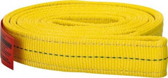 Lift-All - 6' Long x 2" Wide, 12,200 Lb Vertical Capacity, 2 Ply, Polyester Web Sling - 9,800 Lb Choker Capacity, Yellow - Caliber Tooling