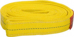 Lift-All - 8' Long x 2" Wide, 12,200 Lb Vertical Capacity, 2 Ply, Polyester Web Sling - 9,800 Lb Choker Capacity, Yellow - Caliber Tooling