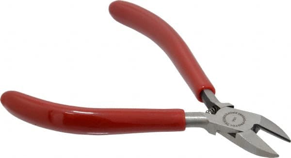 Proto - 4-5/8" OAL, Cutting Pliers - 13/32" Jaw Length x 7/16" Jaw Width, Oval Head, Plastisol Handle - Caliber Tooling