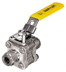 Ham-Let - 1/4" Pipe, Standard Port, Stainless Steel Swing-Out Ball Valve - 1 Piece, Inline - One Way Flow, Tube O.D. x Tube O.D. Ends, Locking Lever with Plate Handle, 2,000 WOG - Caliber Tooling