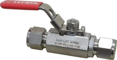 Ham-Let - 1/2" Pipe, Compression x Compression End Connections, Stainless Steel, Inline, Two Way Flow, Instrumentation Ball Valve - 2,000 psi WOG Rating, Locking Lever Handle, Reinforced PTFE Seal, Reinforced PTFE Seat - Caliber Tooling