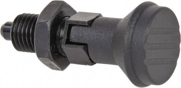 Gibraltar - M12x1.5, 17mm Thread Length, 6mm Plunger Diam, Lockout Knob Handle Indexing Plunger - Plunger Style D, 20mm Body Length, 56mm OAL, Steel - Caliber Tooling