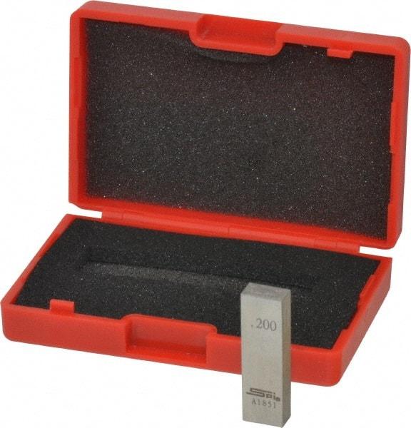 SPI - 0.2" Rectangular Steel Gage Block - Accuracy Grade AS-1, Includes NIST Traceability Certification - Caliber Tooling