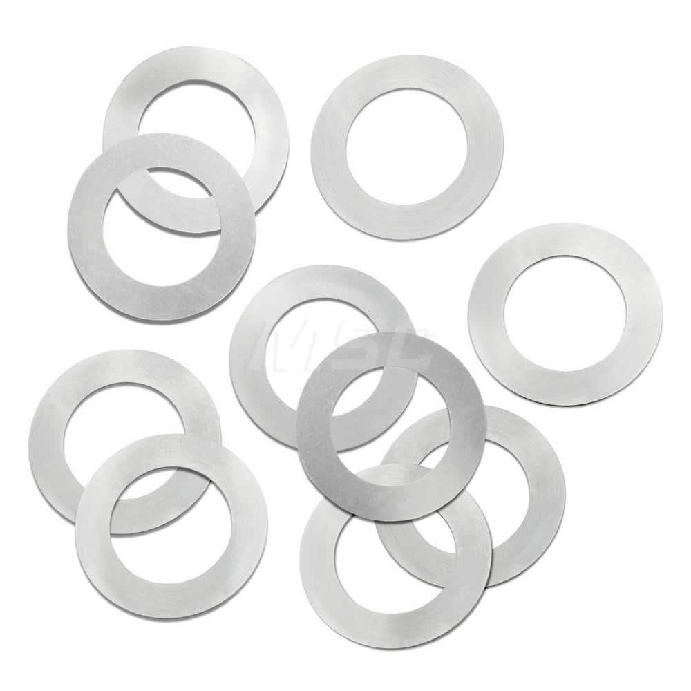 Round Shims; Shim Type: Arbor Shim; Thickness: .002; Inside Diameter: .75″; Outside Diameter: 1.125″; Material: Steel