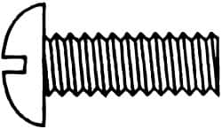 Made in USA - 3/8-16 UNC, 2" Length Under Head Slotted Drive Machine Screw - Round Head, Brass, Uncoated, Without Washer - Caliber Tooling