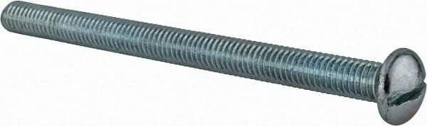 Value Collection - 3/8-16 UNC, 5" Length Under Head Slotted Drive Machine Screw - Round Head, Alloy Steel, Zinc-Plated Finish, Without Washer - Caliber Tooling