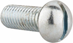 Value Collection - 1/2-13 UNC, 1-1/4" Length Under Head Slotted Drive Machine Screw - Round Head, Alloy Steel, Zinc-Plated Finish, Without Washer - Caliber Tooling