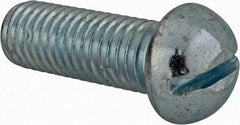 Value Collection - 1/2-13 UNC, 1-1/2" Length Under Head Slotted Drive Machine Screw - Round Head, Alloy Steel, Zinc-Plated Finish, Without Washer - Caliber Tooling