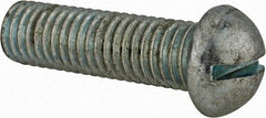 Value Collection - 1/2-13 UNC, 1-3/4" Length Under Head Slotted Drive Machine Screw - Round Head, Grade J82 Steel, Zinc-Plated Finish, Without Washer - Caliber Tooling