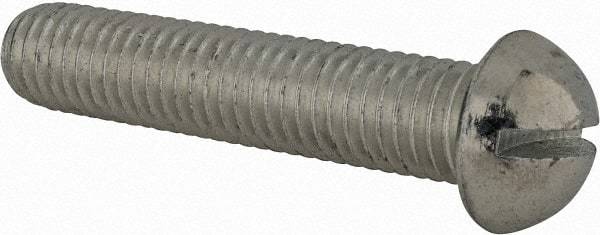 Value Collection - 1/2-13 UNC, 2-1/2" Length Under Head Slotted Drive Machine Screw - Round Head, Alloy Steel, Zinc-Plated Finish, Without Washer - Caliber Tooling