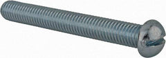 Value Collection - 1/2-13 UNC, 4" Length Under Head Slotted Drive Machine Screw - Round Head, Grade J82 Steel, Zinc-Plated Finish, Without Washer - Caliber Tooling