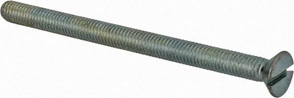 Value Collection - #10-32 UNF, 2-3/4" OAL Slotted Drive Machine Screw - Flat Head, Grade 2 Steel, Zinc-Plated Finish, Without Washer - Caliber Tooling