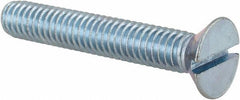 Value Collection - 5/16-18 UNC, 2" OAL Slotted Drive Machine Screw - Flat Head, Grade 2 Steel, Zinc-Plated Finish, Without Washer - Caliber Tooling