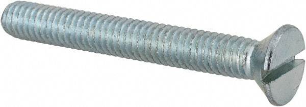 Value Collection - 5/16-18 UNC, 2-1/2" OAL Slotted Drive Machine Screw - Flat Head, Grade 2 Steel, Zinc-Plated Finish, Without Washer - Caliber Tooling