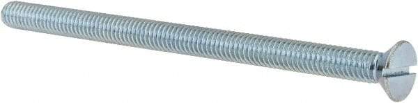 Value Collection - 5/16-18 UNC, 5" OAL Slotted Drive Machine Screw - Flat Head, Grade J82 Steel, Zinc-Plated Finish, Without Washer - Caliber Tooling