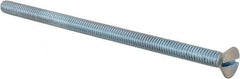 Value Collection - 5/16-18 UNC, 6" OAL Slotted Drive Machine Screw - Flat Head, Grade 2 Steel, Zinc-Plated Finish, Without Washer - Caliber Tooling